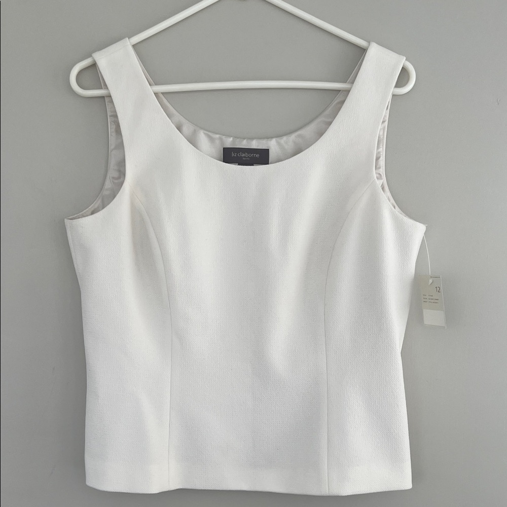 Liz Claiborne Cream Scoop Neck Tank Top